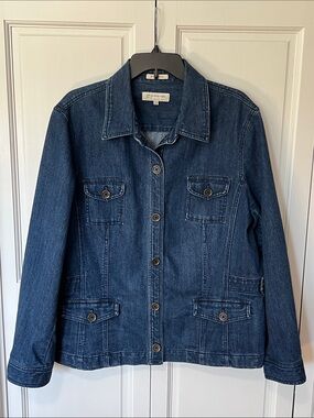 Jones New York Sport Stretch Jean Jacket, dark wash, wos. XXL